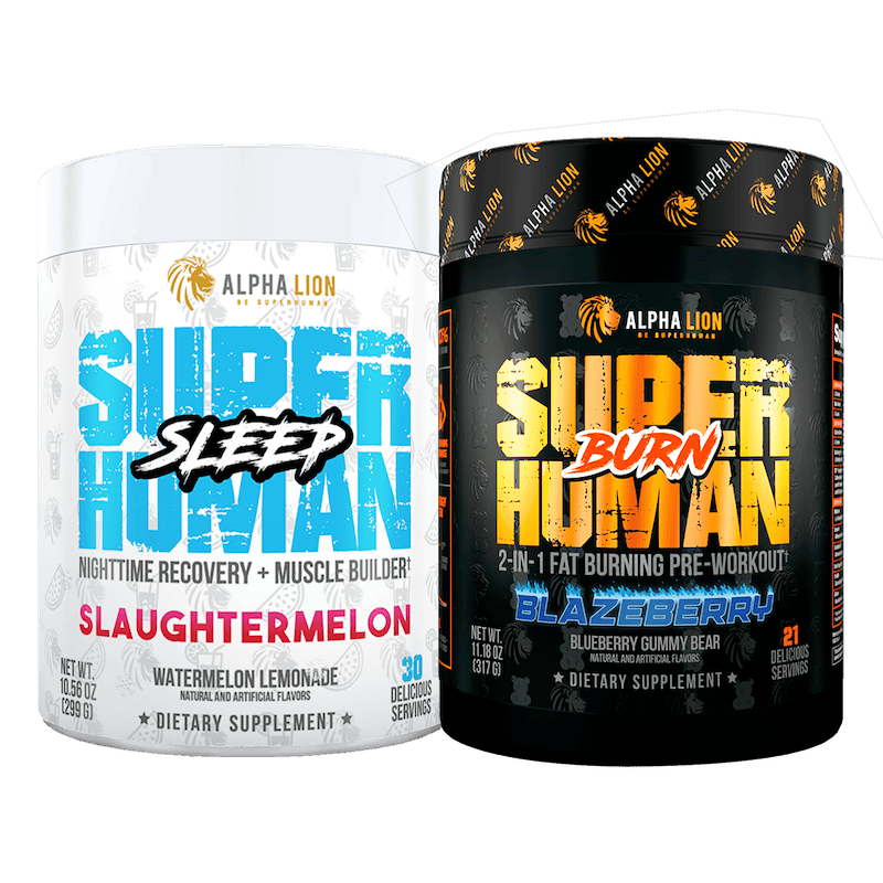 SUPERHUMAN FAT LOSS STACK - SuperHuman Burn + SuperHuman Sleep - 4 Alphalion