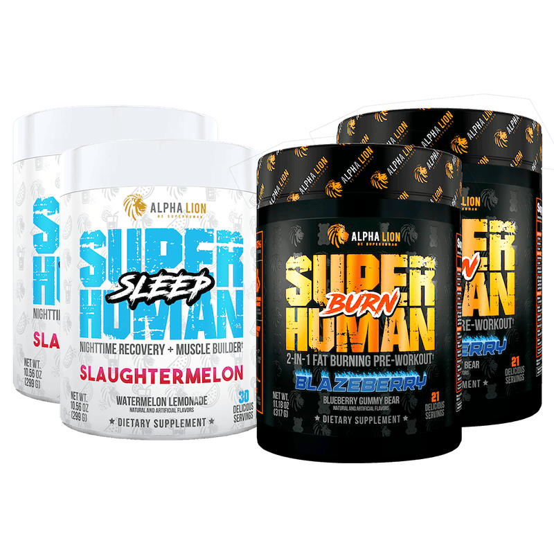 SUPERHUMAN FAT LOSS STACK - SuperHuman Burn + SuperHuman Sleep - 5 Alphalion