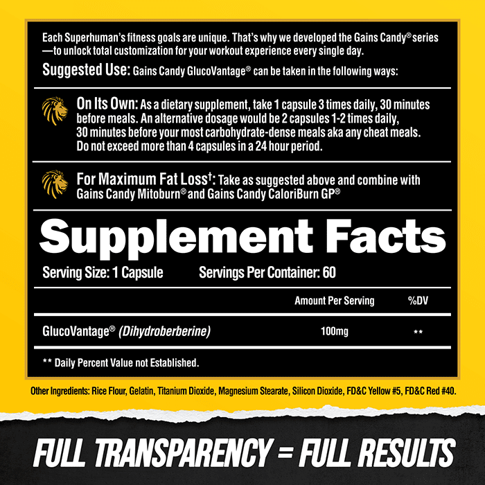 GAINS CANDY™ GLUCOVANTAGE®  - Insulin Mimicker For Fat Loss & Muscle Building  - Alpha Lion