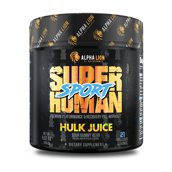 SUPERHUMAN SPORT - Premium Performance & Recovery Pre-Workout† HULK JUICE (Sour Gummy Bear) - Alpha Lion