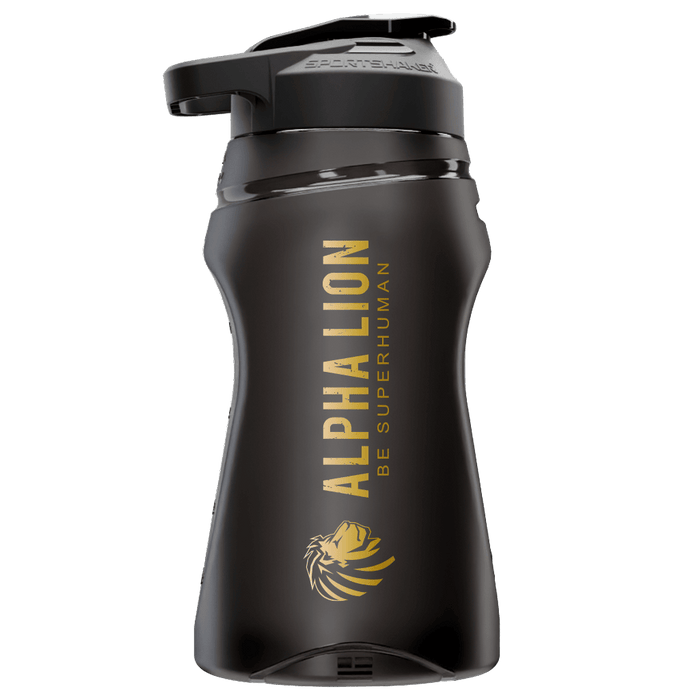 Sports Shaker Black & Gold 64oz - Alpha Lion