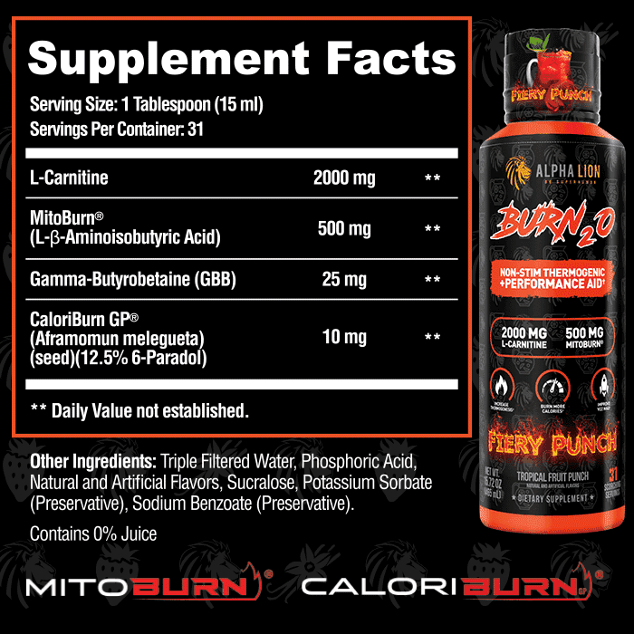 BURN2O -Thermogenic and Performance Aid, Burn more calories without extra work. Alpha Lion BURN2O -Thermogenic and Performance Aid, Burn more calories without extra work. Alpha Lion