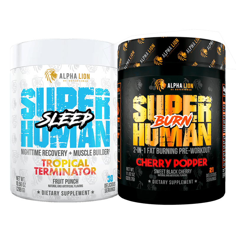 SUPERHUMAN FAT LOSS STACK - SuperHuman Burn + SuperHuman Sleep - 6 Alphalion