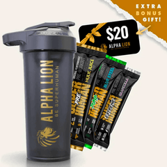 SUPERHUMAN® Pre Samples & Shaker for FREE!  - Alpha Lion
