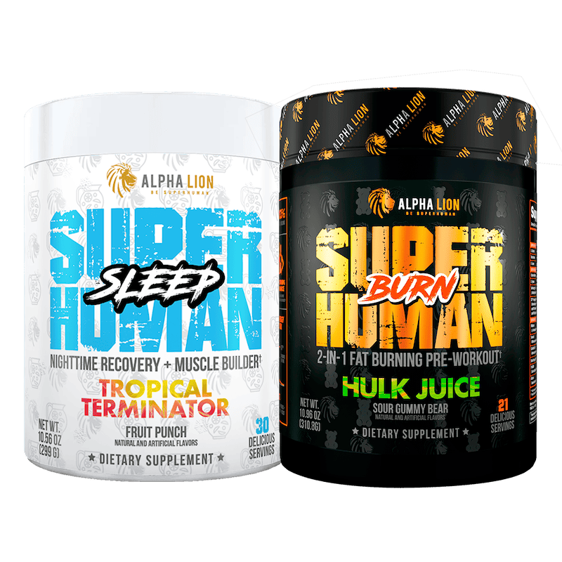 SUPERHUMAN FAT LOSS STACK - SuperHuman Burn + SuperHuman Sleep - 8 Alphalion