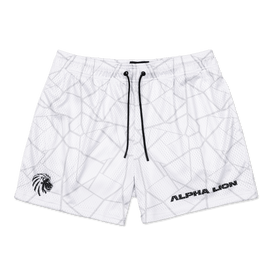 Legacy Mesh Shorts | "Cracked" XS / White - Alpha Lion