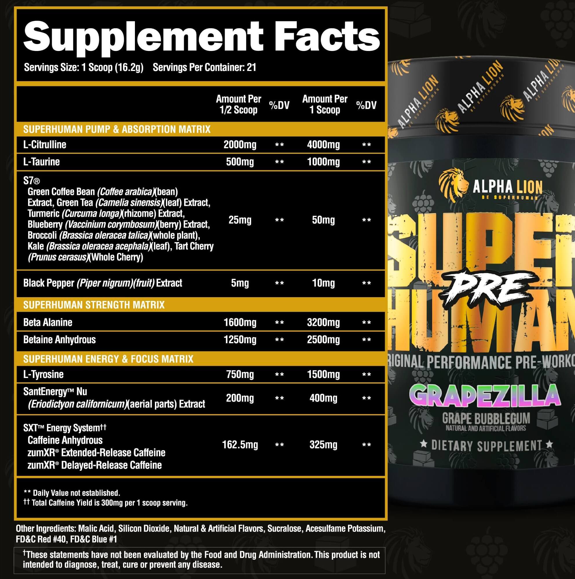 Superhuman Pre Workout Supplement