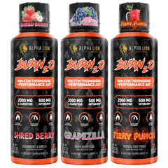 BURN2O CAD.. 3x Pack Shred Berry / Grapezilla / Fiery Punch - Alpha Lion