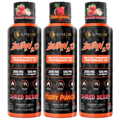 BURN2O 3x Pack Shred Berry / Shred Berry / Fiery Punch - Alpha Lion