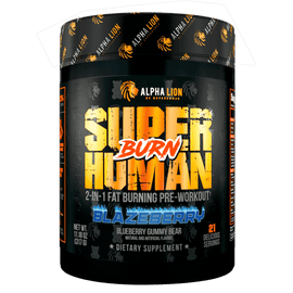 SUPERHUMAN® BURN - 2 in 1 Fat Burning Pre-Workout† BLAZEBERRY (Blueberry Gummy Bear) - Alpha Lion