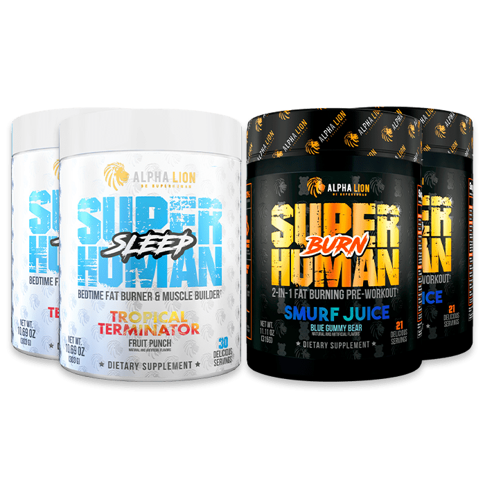 SUPERHUMAN FAT LOSS STACK - SuperHuman Burn + SuperHuman Sleep - 4 Alphalion