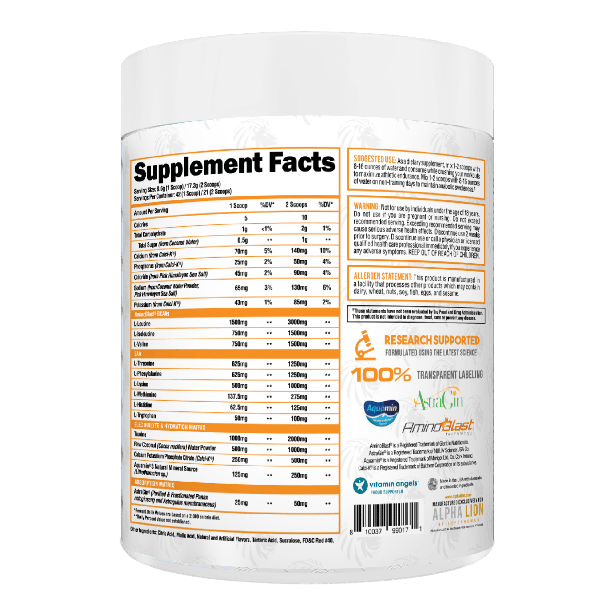 SUPERHUMAN INTRA - BCAA/EAA Formula - 4 Alphalion