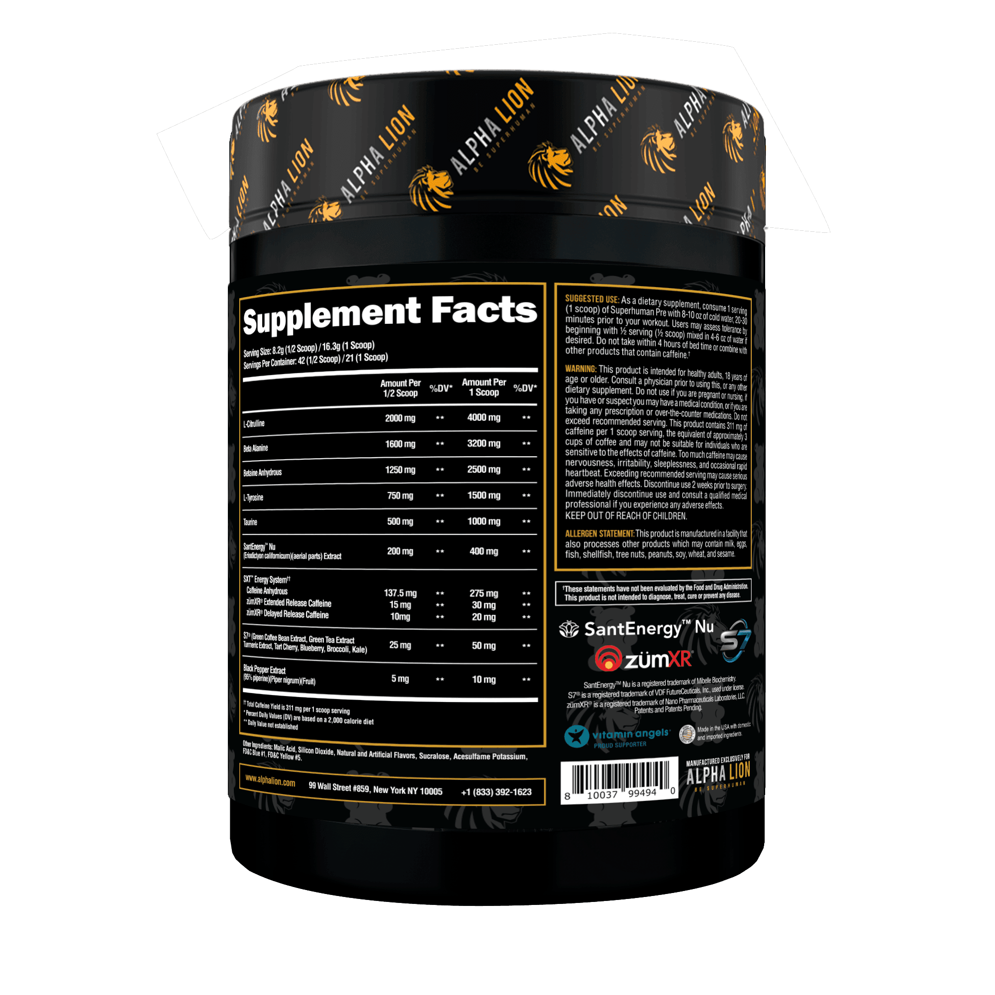 SUPERHUMAN® PRE-WORKOUT - Original Performance Pre-Workout† - 2 Alphalion