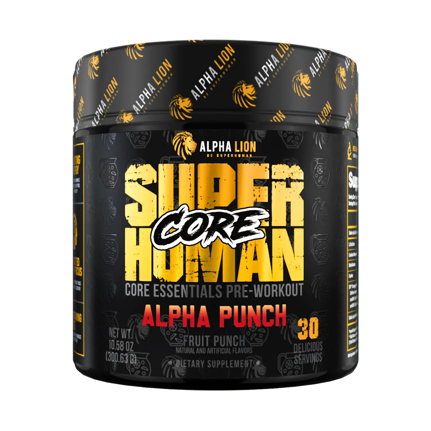 SUPERHUMAN® CORE - PRE-WORKOUT PERFORMANCE ESSENTIALS ALPHA PUNCH (Fruit Punch) - Alpha Lion