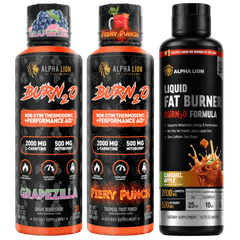 BURN2O 3x Pack Grapezilla / Fiery Punch / Caramel Apple