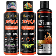 BURN2O 3x Pack Grapezilla / Sour Gummy Worm / Caramel Apple