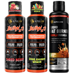 BURN2O 3x Pack Shred Berry / Sour Gummy Worm / Caramel Apple