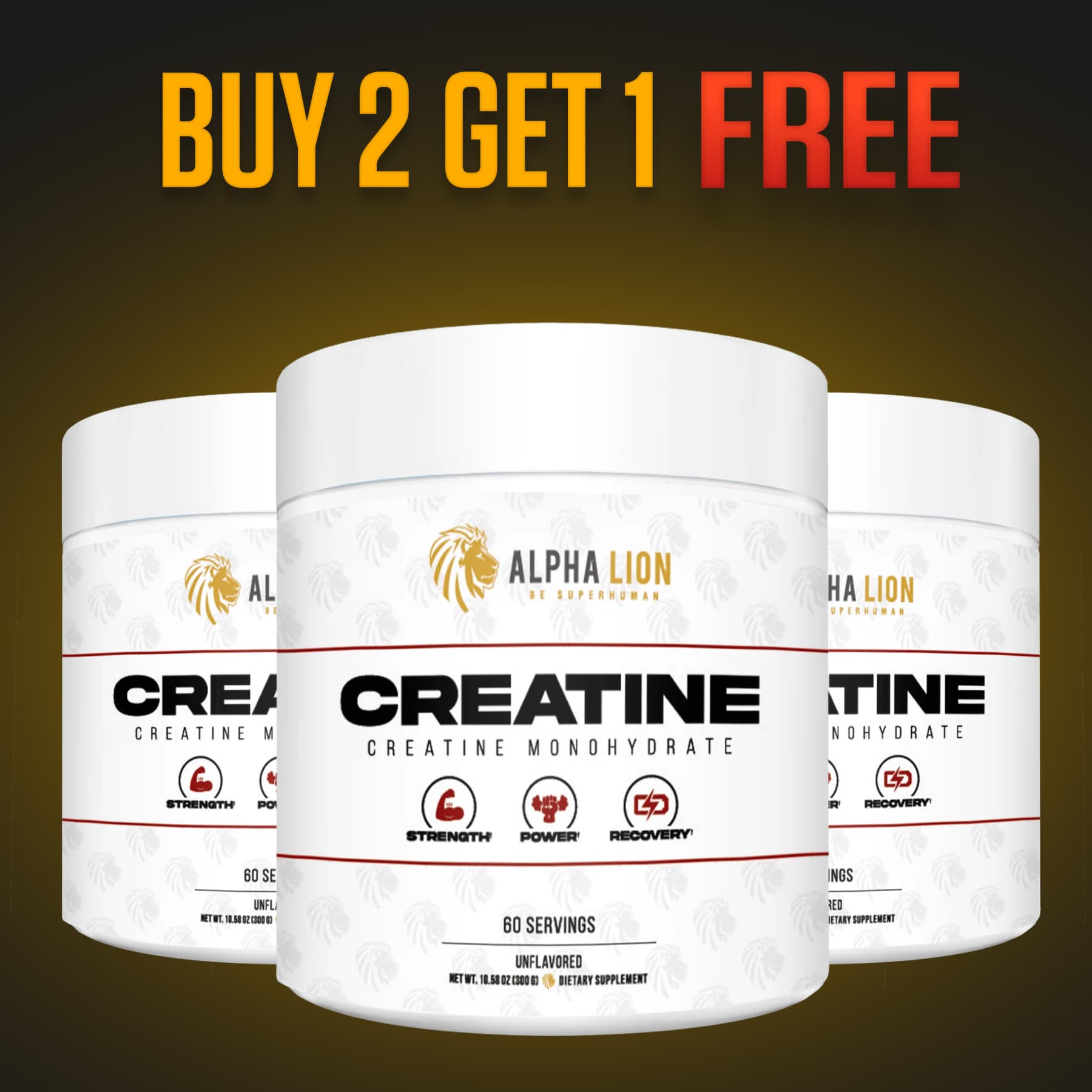 CREATINE - STRENGTH. POWER. RECOVERY. - B2G1 Offer Alphalion