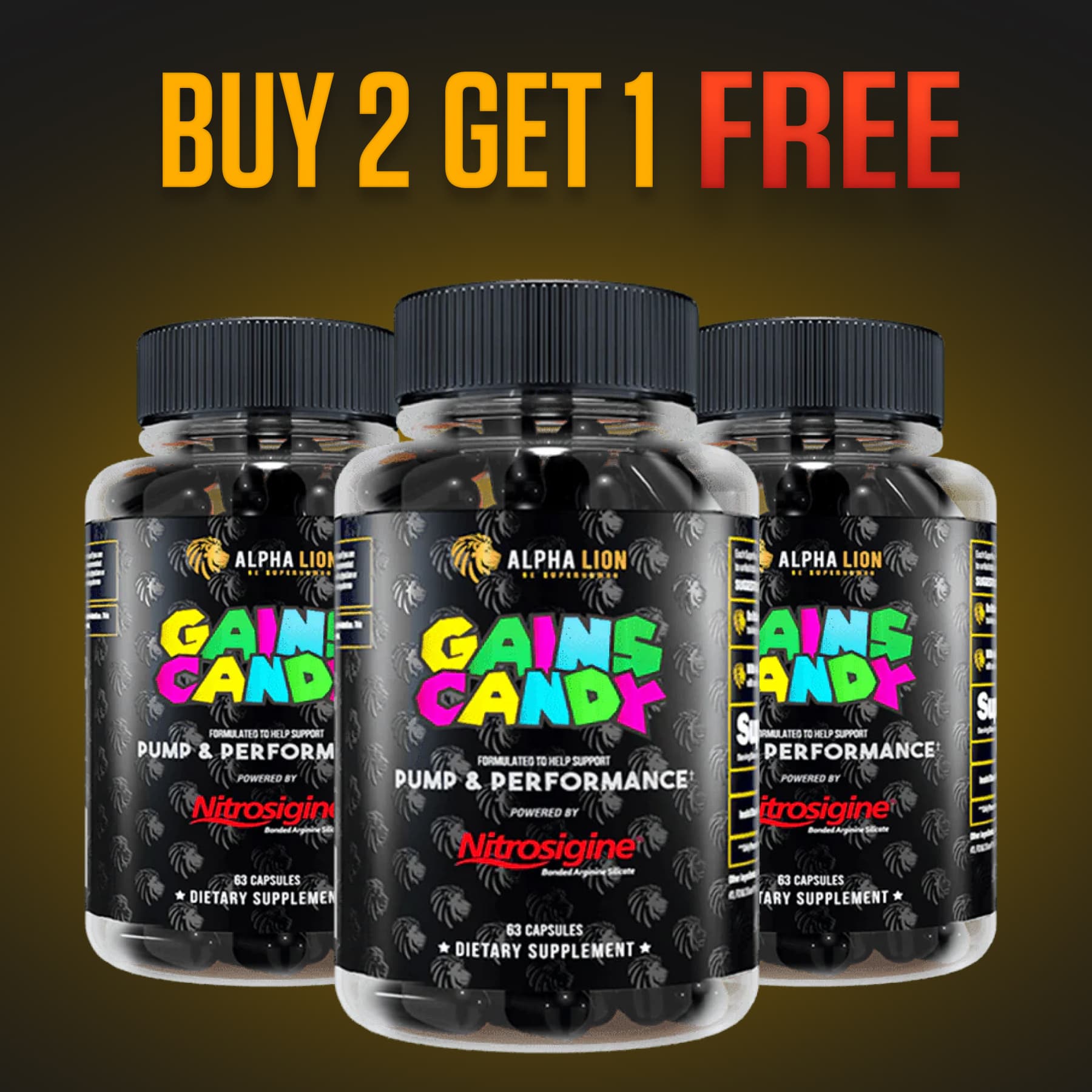 Gains Candy™ Nitrosigine® - B2G1 Offer Alphalion