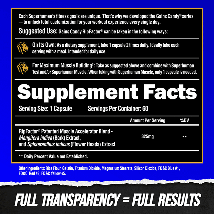 GAINS CANDY™ RIPFACTOR®  - Increase Muscle Strength & Size† - 3 Alphalion