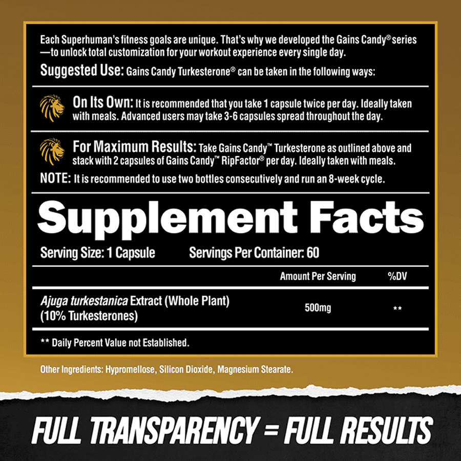 GAINS CANDY™ TURKESTERONE®  - More Muscle Strength and Size† - 3 Alphalion