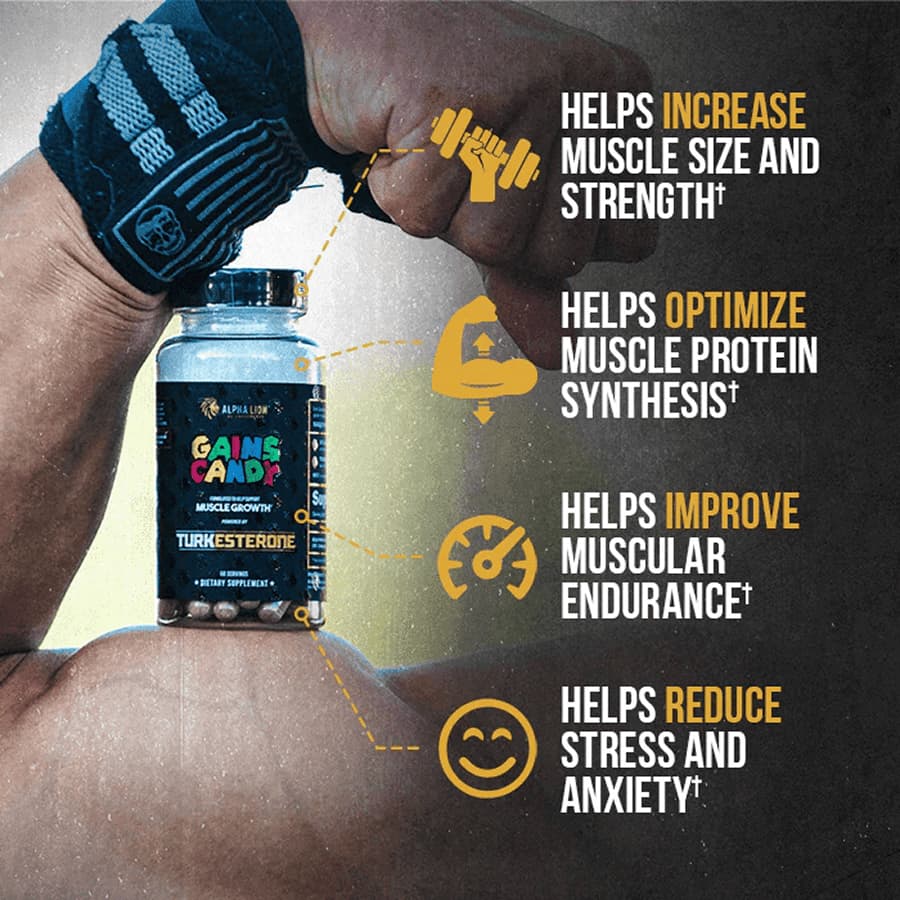 GAINS CANDY™ TURKESTERONE®  - More Muscle Strength and Size† - 4 Alphalion