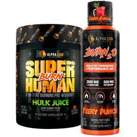 Stubborn Fat Loss Stack Fiery Punch (Tropical Fruit Punch) / Hulk Juice (Sour Gummy Bear) - Alpha Lion