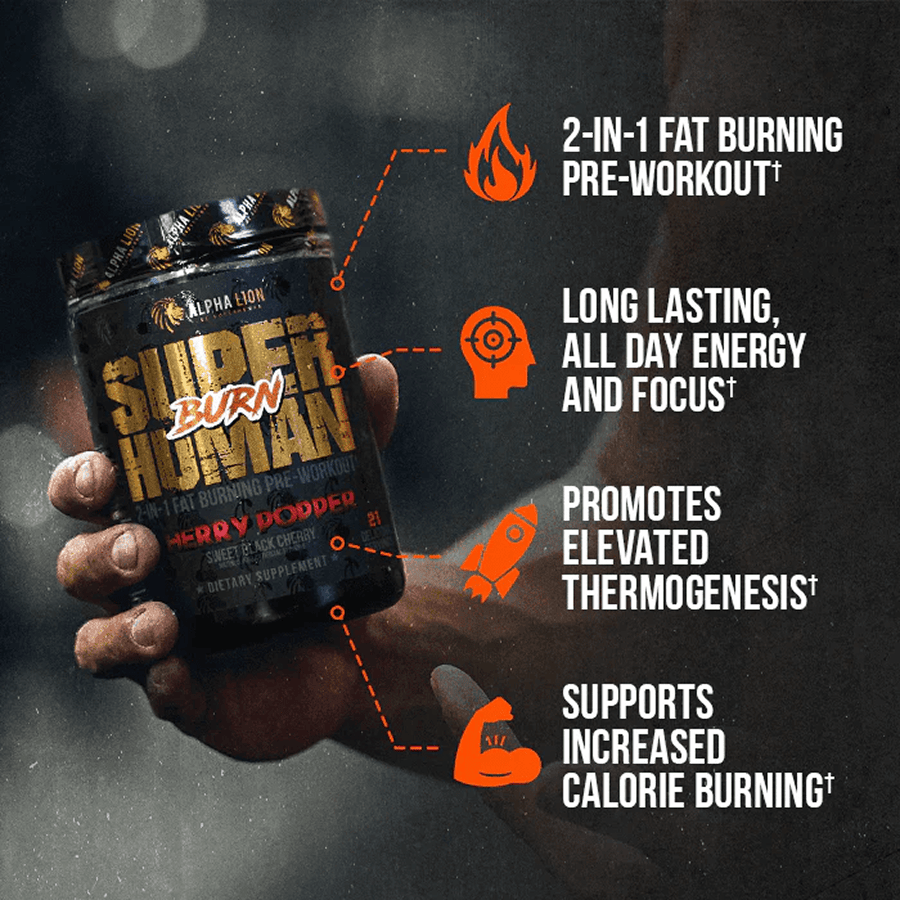 SUPERHUMAN® BURN - 2 in 1 Fat Burning Pre-Workout† - 6 Alphalion