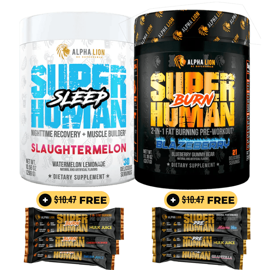 SUPERHUMAN FAT LOSS STACK - SuperHuman Burn + SuperHuman Sleep - 9 Alphalion