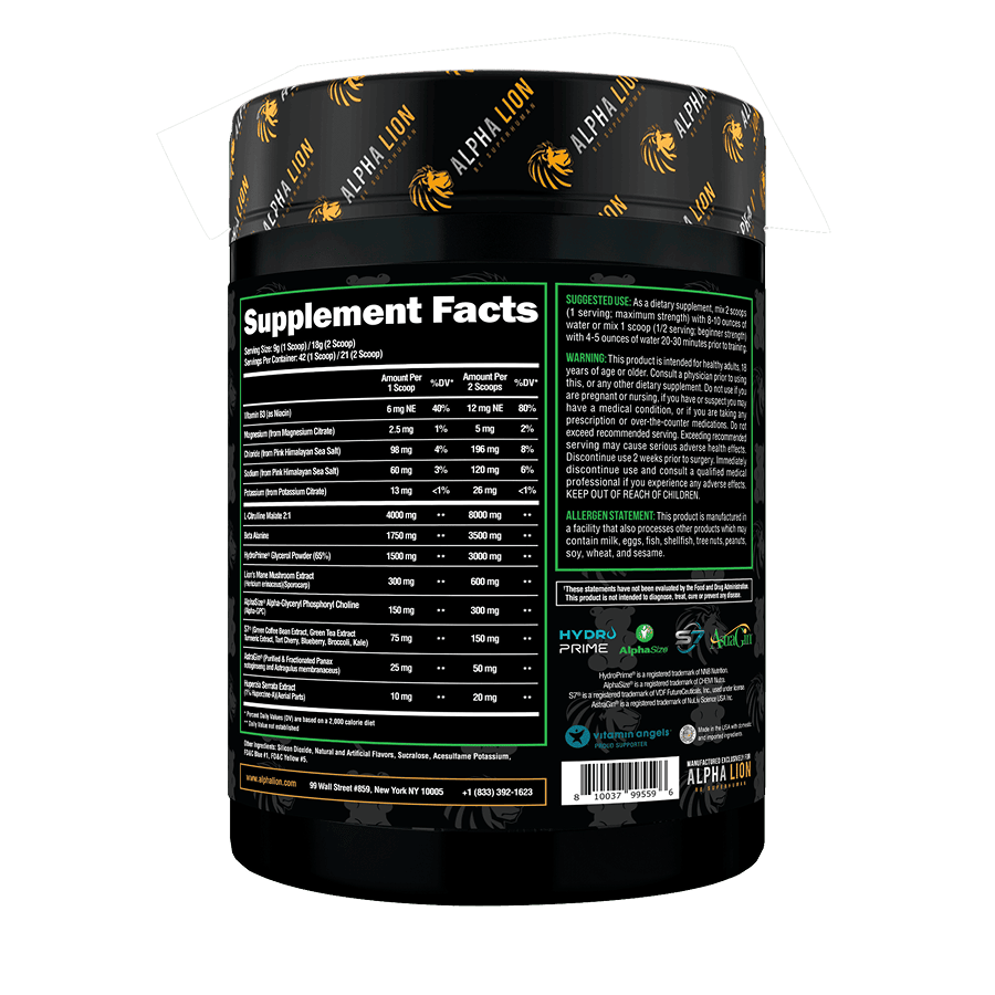 SUPERHUMAN PUMP - Stim Free Pre Workout - 2 Alphalion