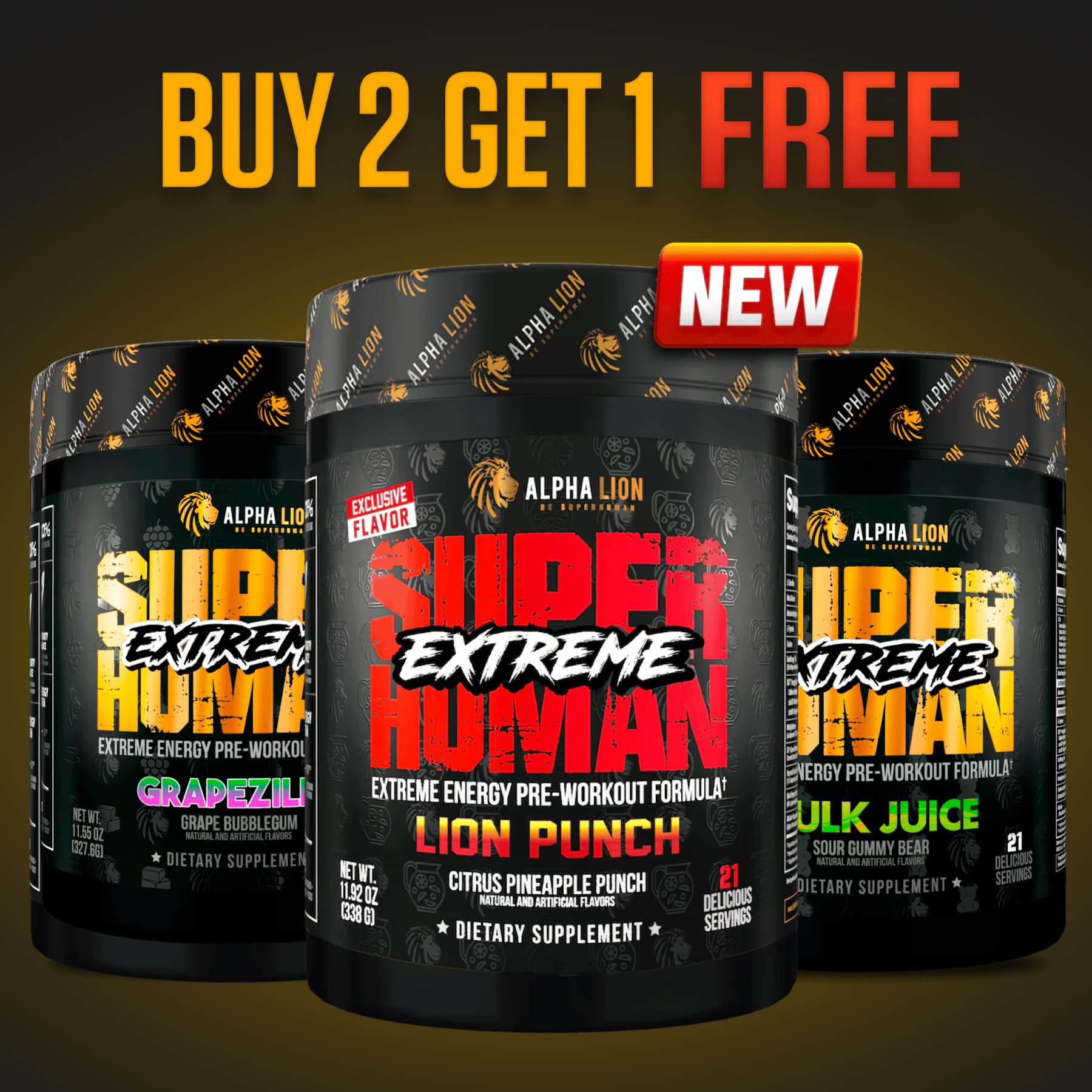 SUPERHUMAN® EXTREME - Extreme Energy Pre-Workout Formula - B2G1 Offer Alphalion