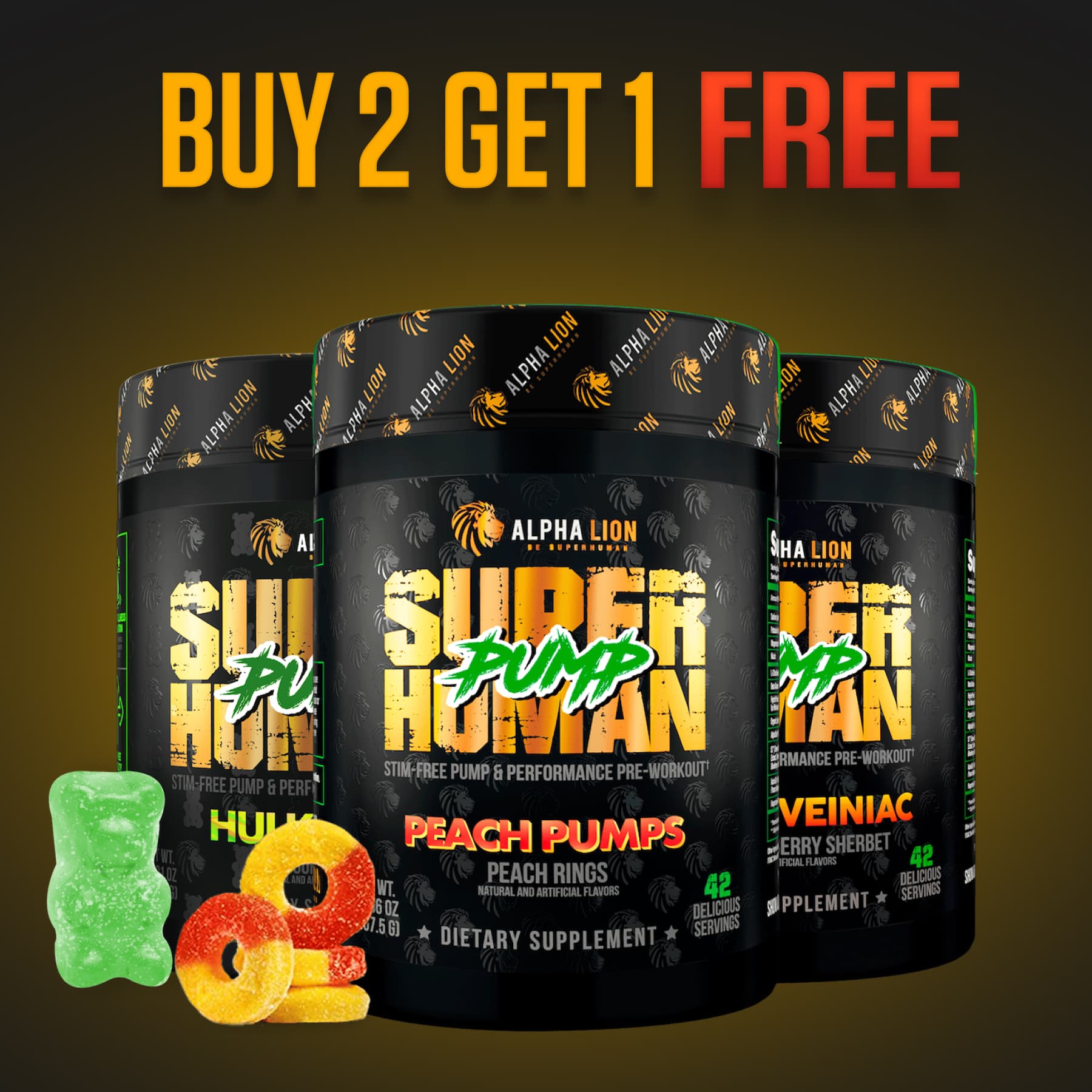 SUPERHUMAN PUMP - Stim Free Pre Workout - B2G1 Offer Alphalion