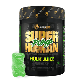 SUPERHUMAN PUMP - Stim Free Pre Workout HULK JUICE (Sour Gummy Bear) - Alpha Lion
