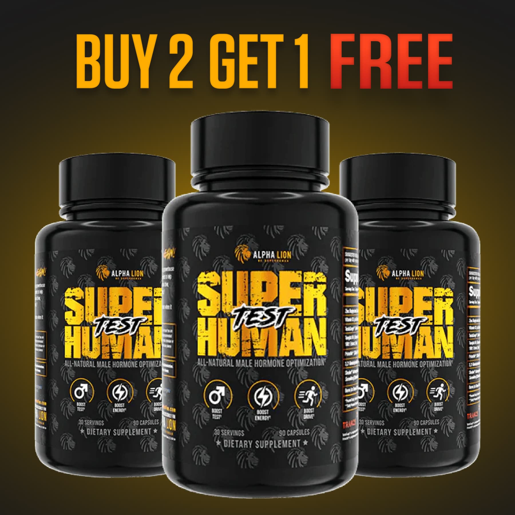 SUPERHUMAN® TEST - Natural Male Hormone Optimization - B2G1 Offer Alphalion