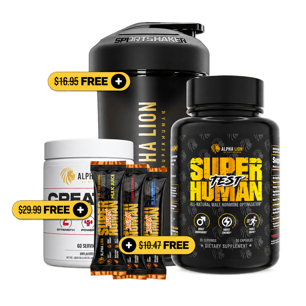 SUPERHUMAN® Test - Natural Male Hormone Optimization - 7 Alphalion