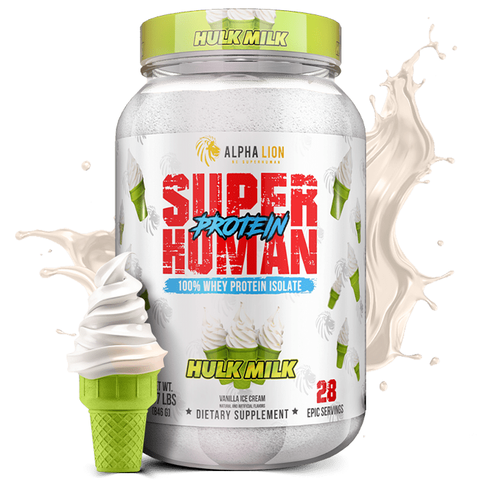 SUPERHUMAN PROTEIN - WHEY PROTEIN ISOLATE HULK MILK (Vanilla Ice Cream) - Alpha Lion