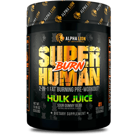 SUPERHUMAN® BURN - 2 in 1 Fat Burning Pre-Workout† .. HULK JUICE (Sour Gummy Bear) - Alpha Lion