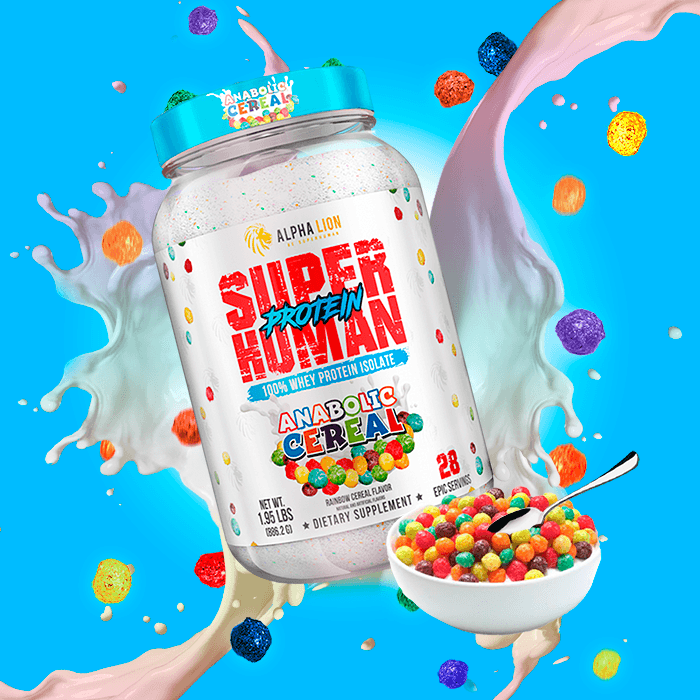 SUPERHUMAN PROTEIN - WHEY PROTEIN ISOLATE. ANABOLIC CEREAL (Rainbow Cereal Flavor) - Alpha Lion