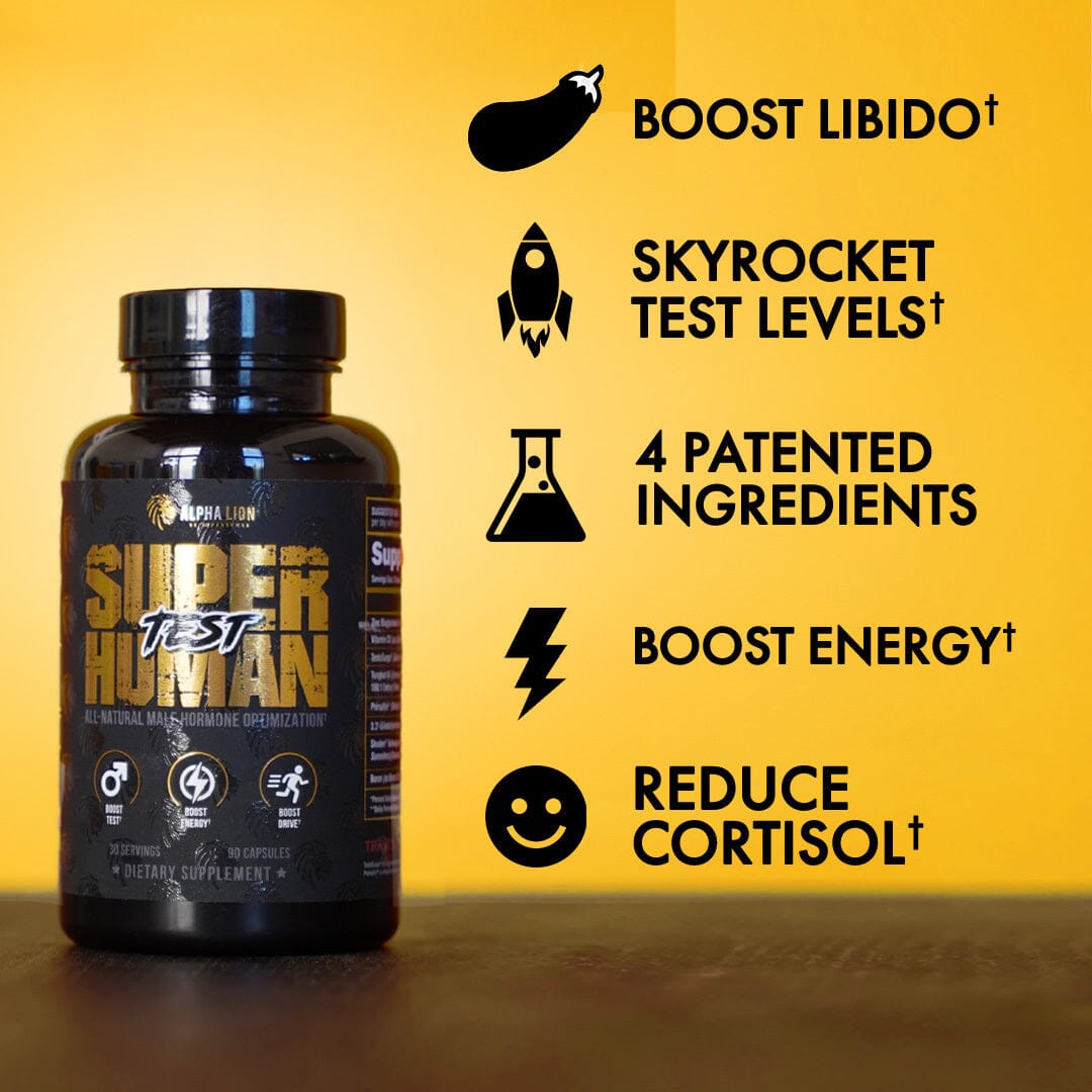 SUPERHUMAN® TEST - Natural Male Hormone Optimization - 6 Alphalion