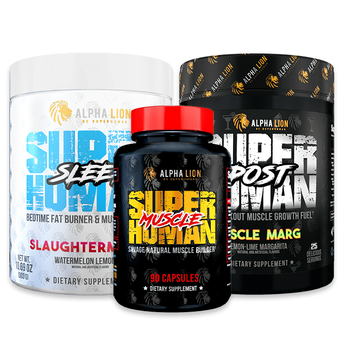SUPERHUMAN MUSCLE STACK - Post, Sleep & Muscle - 5 Alphalion