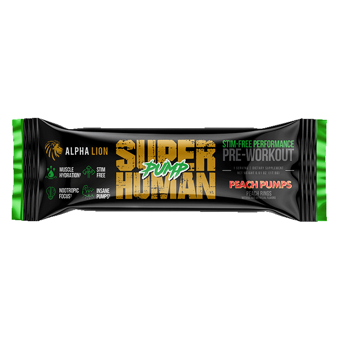 SUPERHUMAN PUMP SAMPLE - Stim Free Pre Workout - 3 Alphalion